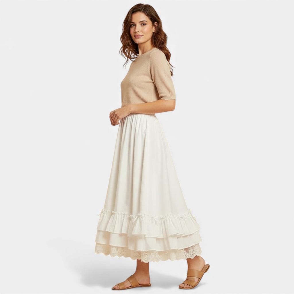 Jupe douce blanche nœud