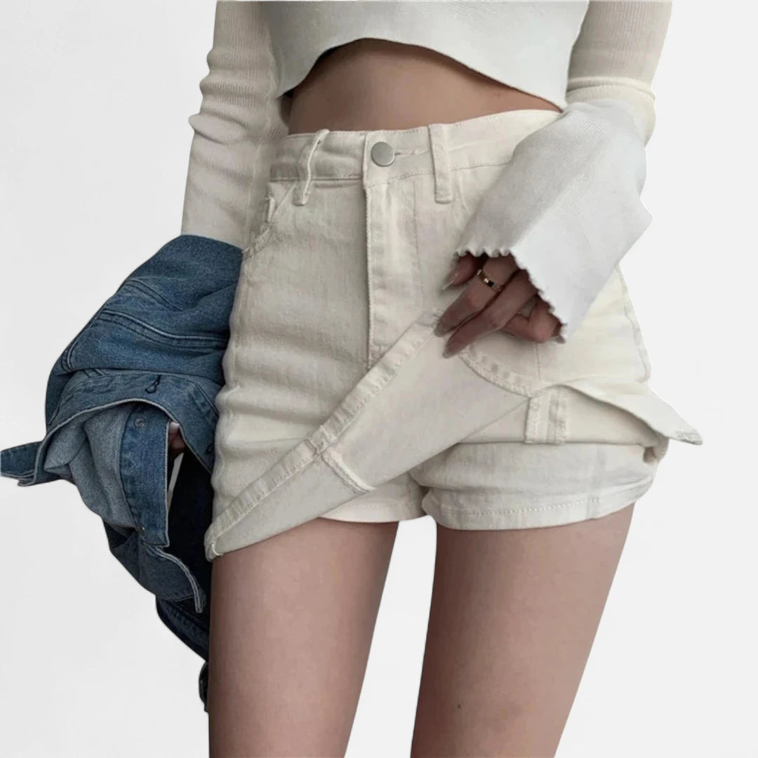 Jupe en jean blanche courte