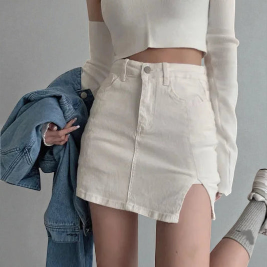 Jupe en Jean Blanche Femme