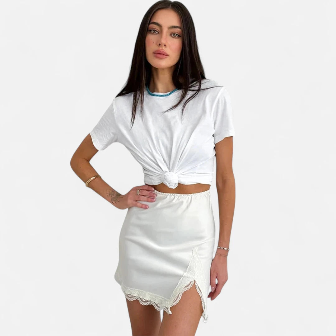 Jupe en satin blanche
