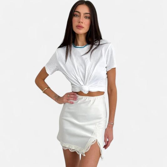 Jupe en satin blanche