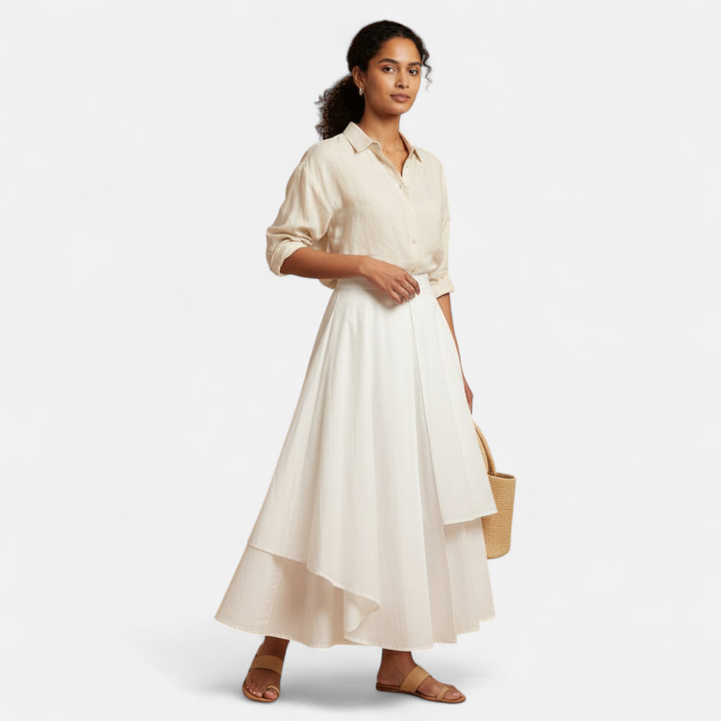 Jupe longue asymetrique blanche