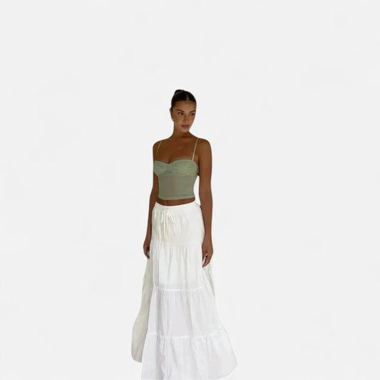 Jupe longue blanche bohème chic