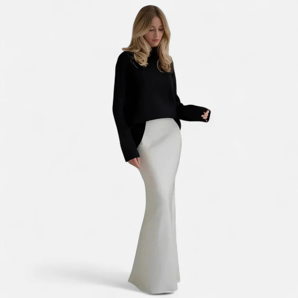 Jupe blanche droite chic amincissante