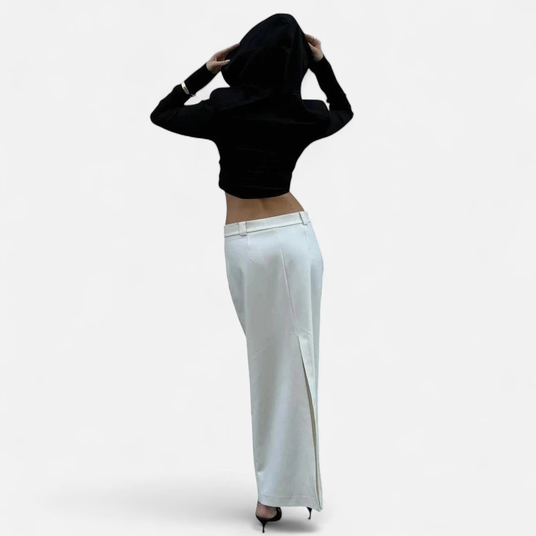 Jupe longue blanche fendue