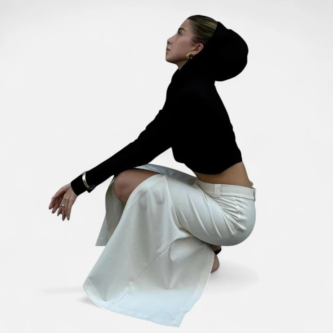 Jupe longue blanche fendue