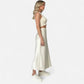 Jupe longue blanche satin