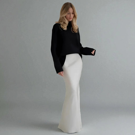 Jupe longue blanche femme