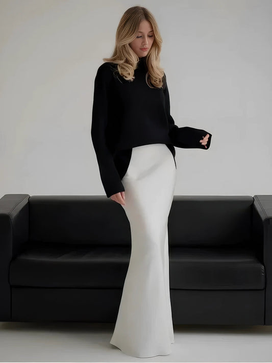 Jupe longue blanche femme