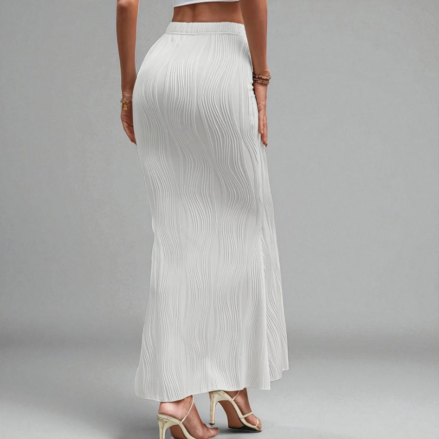 Jupe Blanche Plissée Longue