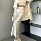 Jupe longue blanche satin