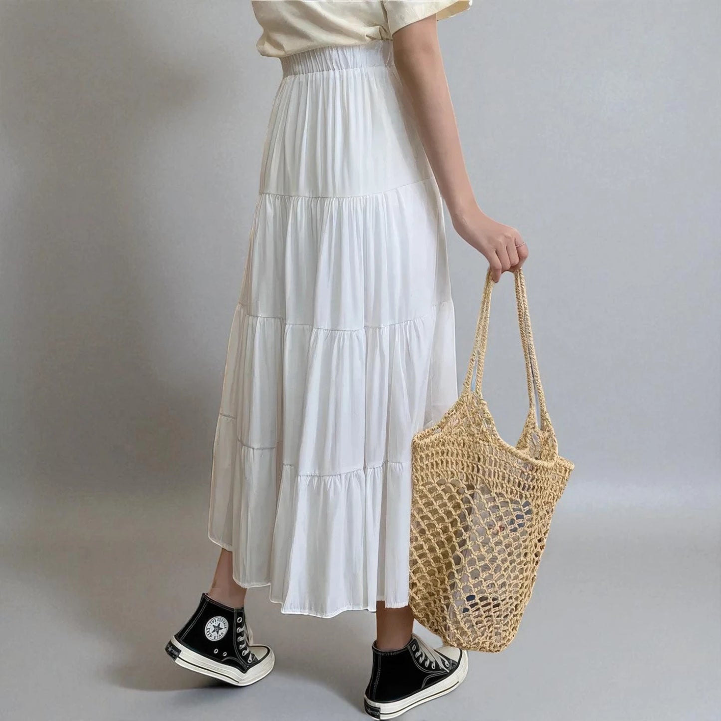 Jupe Longue Blanche Style Bohème