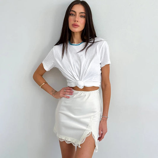 Jupe en satin blanche