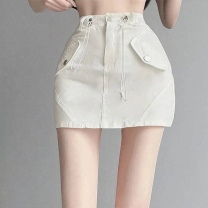 Jupe Taille Haute avec Cordon Ajustable
