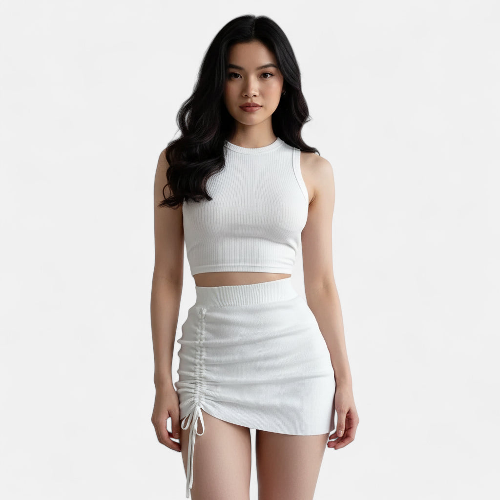 Jupe asymétrique blanche