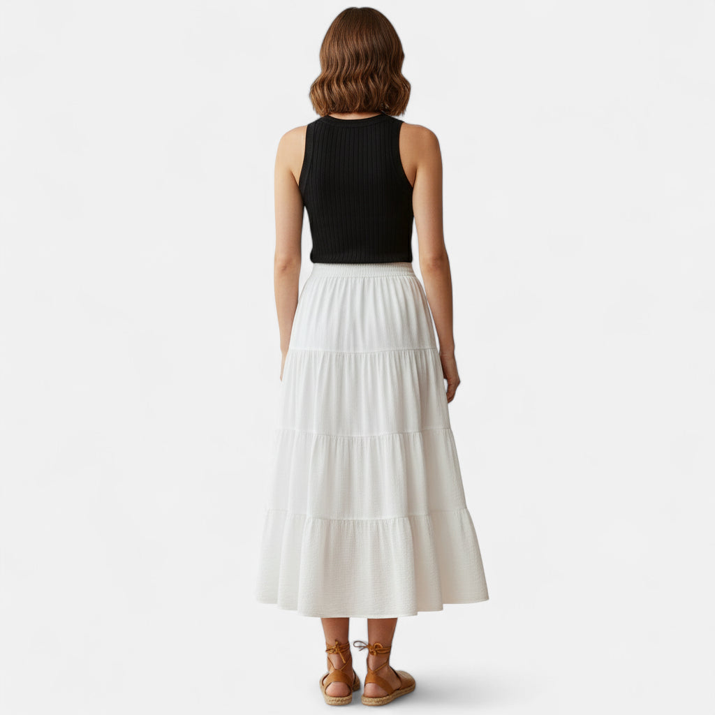 Jupe longue blanche style bohème