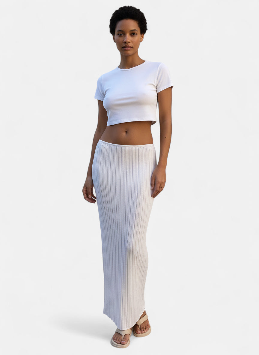 Jupe longue laine blanche