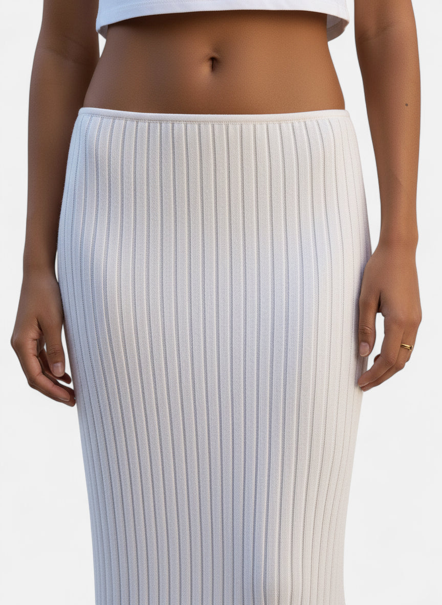 Jupe longue laine blanche