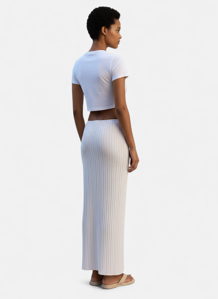 Jupe longue laine blanche