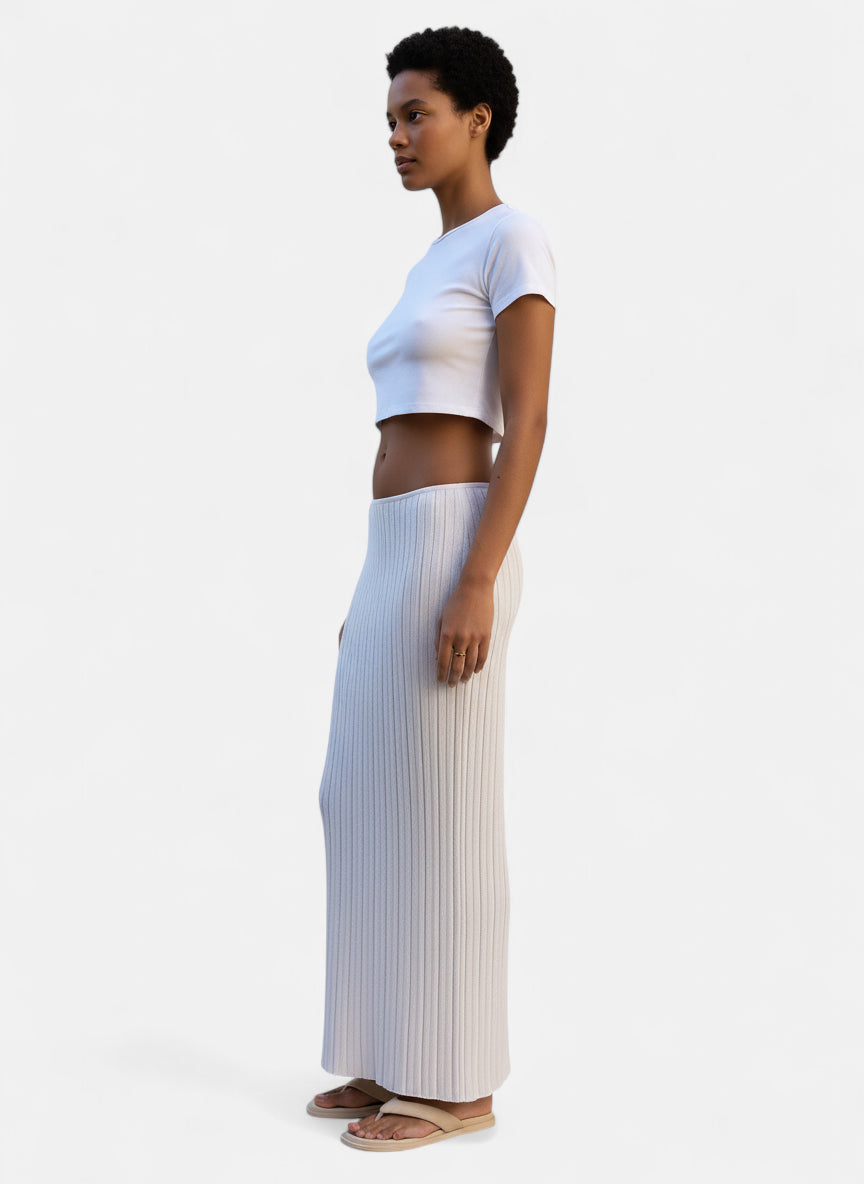 Jupe longue laine blanche