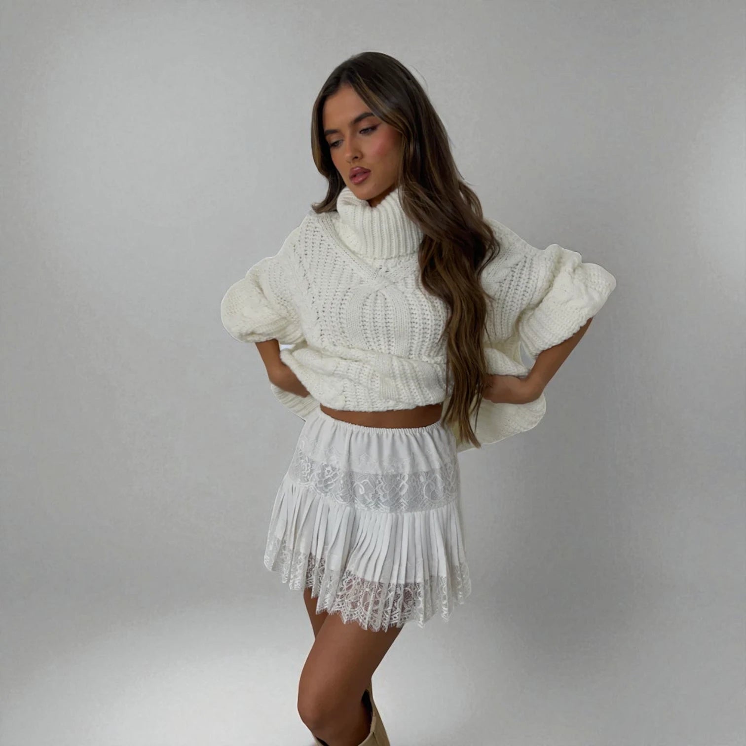 Jupe Blanche Dentelle Femme