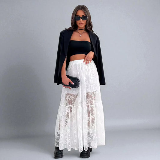 jupe blanche transparente
